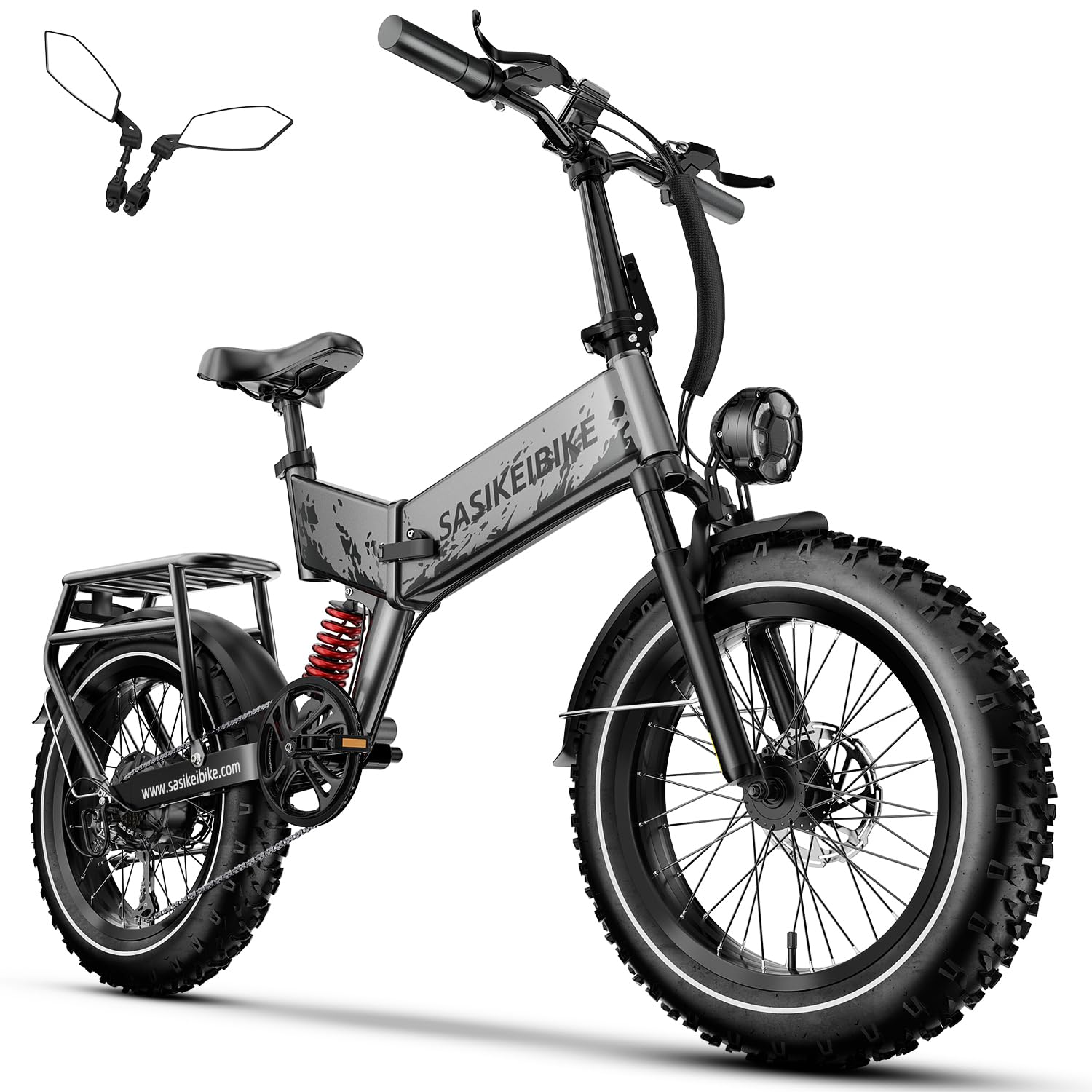 1500W Electric Bike for Adults Full Suspension,48/52v 20AH Electric Dirt Bike with 20" x 4.0 Fat Tire, Max 30+MPH & 70 Miles Electric Bicycle, Ebike for Snow, Mountains, Road UL Certified