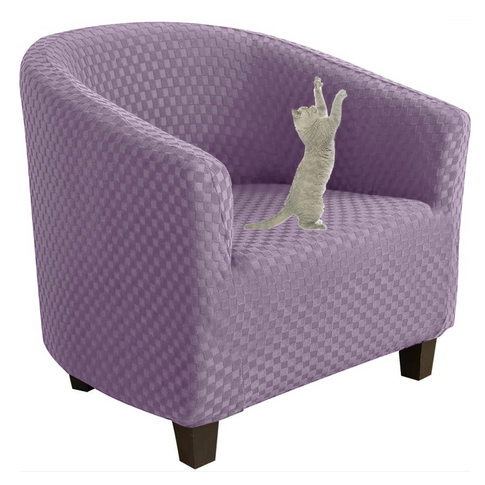 Funda de sillón lavable morada antideslizante para salón