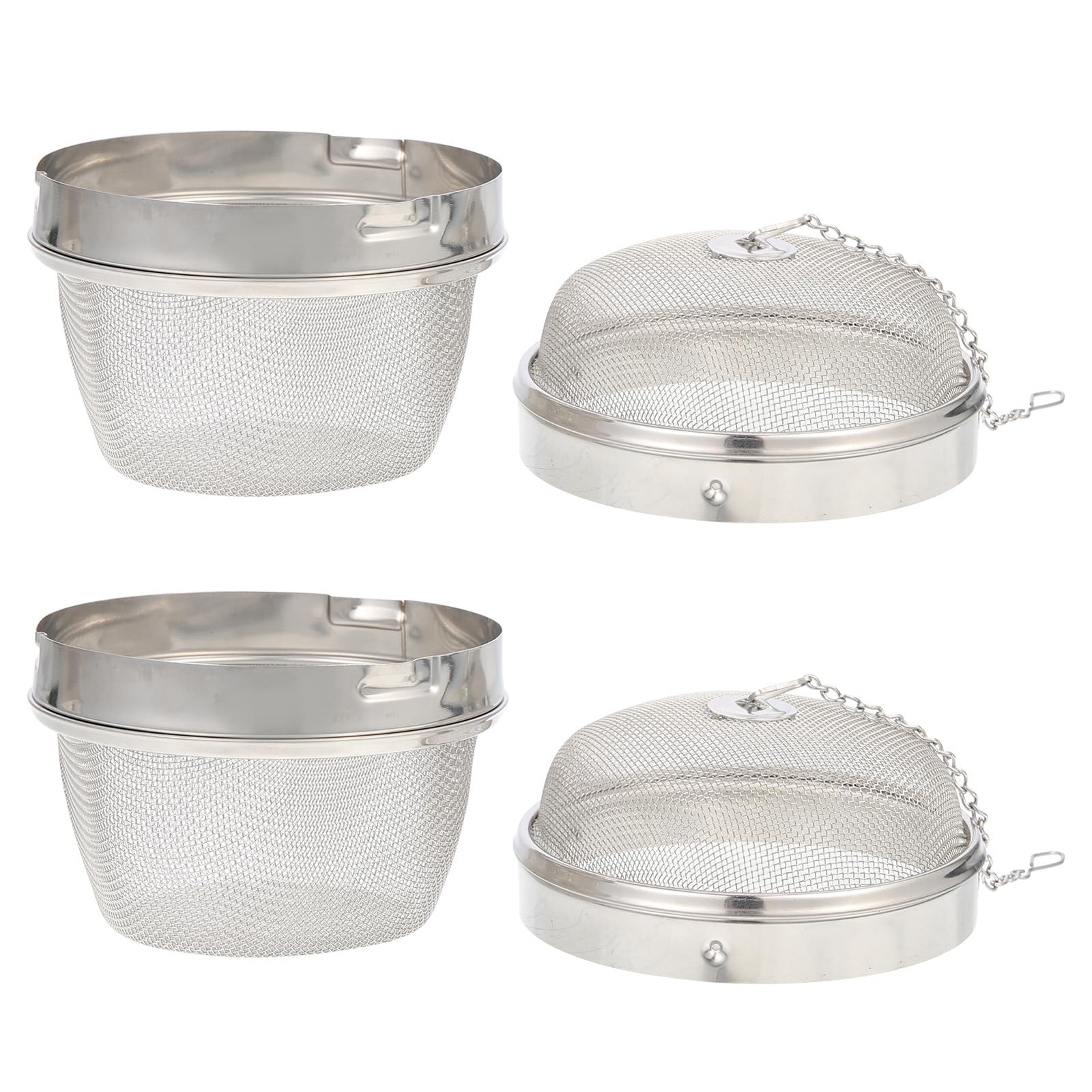 OFFIGAM 2Pcs Large 304 Stainless Steel Ultrasonic Jewelry Cleaner Basket with Mesh Tea Infuser Balls for Watch Cleaning and Kitchen Seasoning Strainer