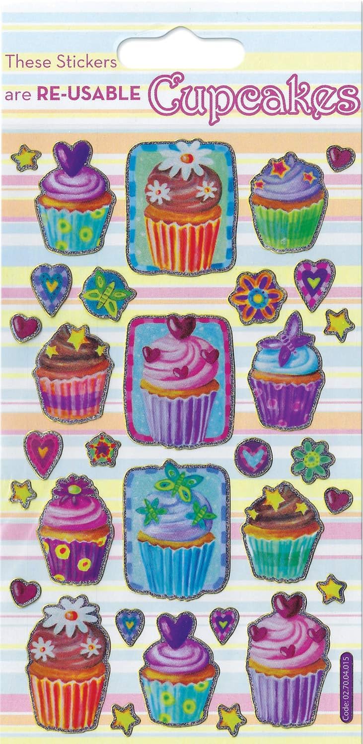 Paper Projects 01.70.04.015 Cupcakes Sparkle Sticker Pack