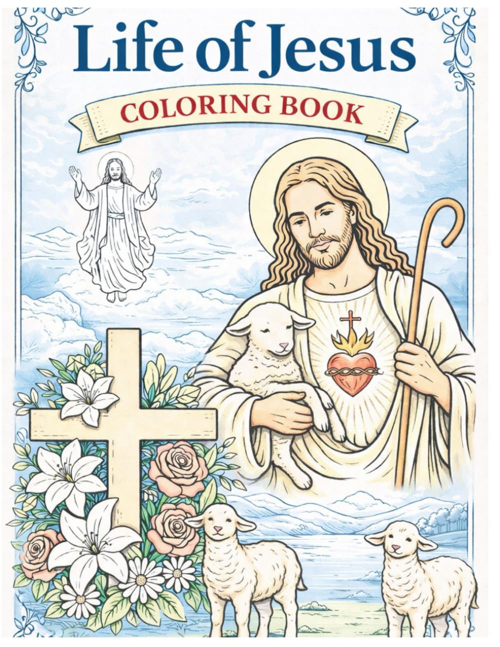 Life of Jesus Coloring Book for Seniors: 50 Large Print, Easy & Peaceful Bible Scenes for Relaxation and Faith
