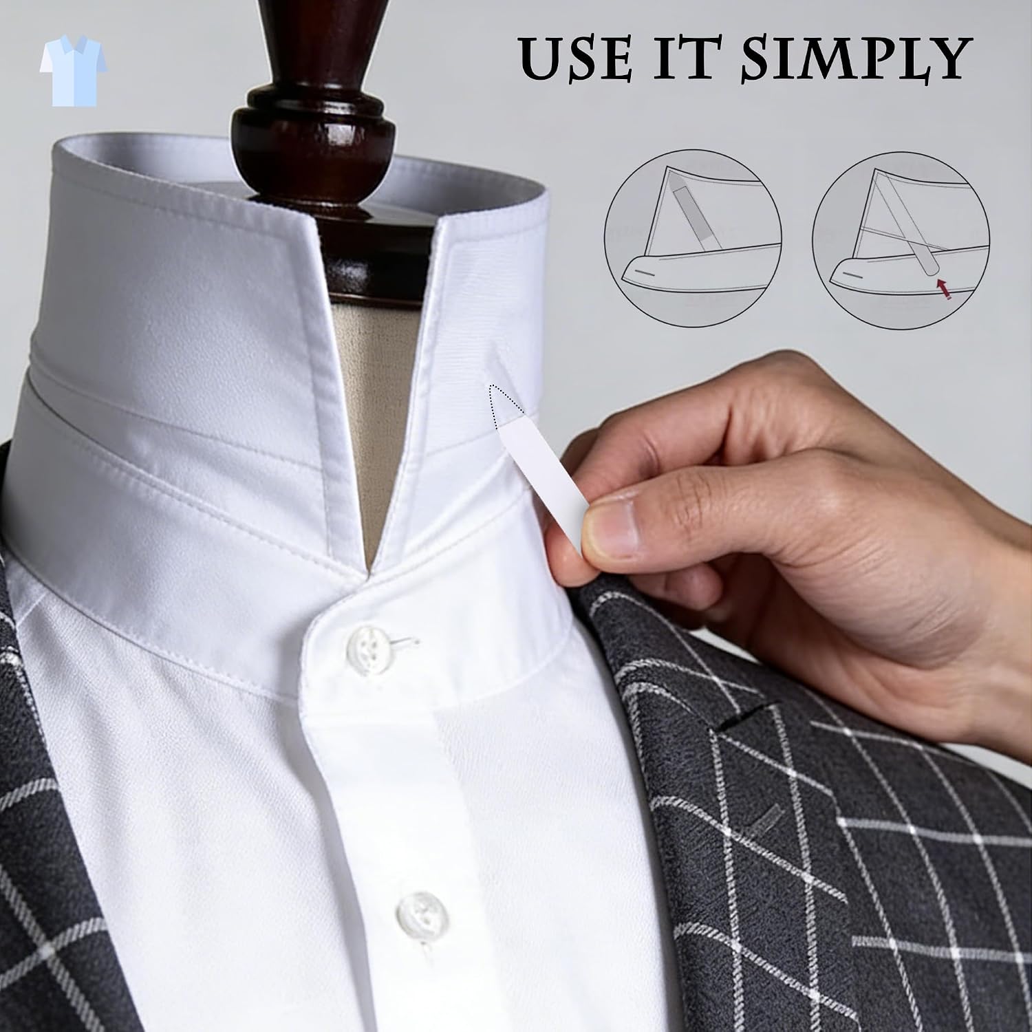 250Pcs Collar Stays Invisible Dress Shirt Collar Inserts White Plastic Collars Stays for Men's Dress Shirts 4 Sizes (1.6", 2", 2.2", 2.5" 2.7 ")