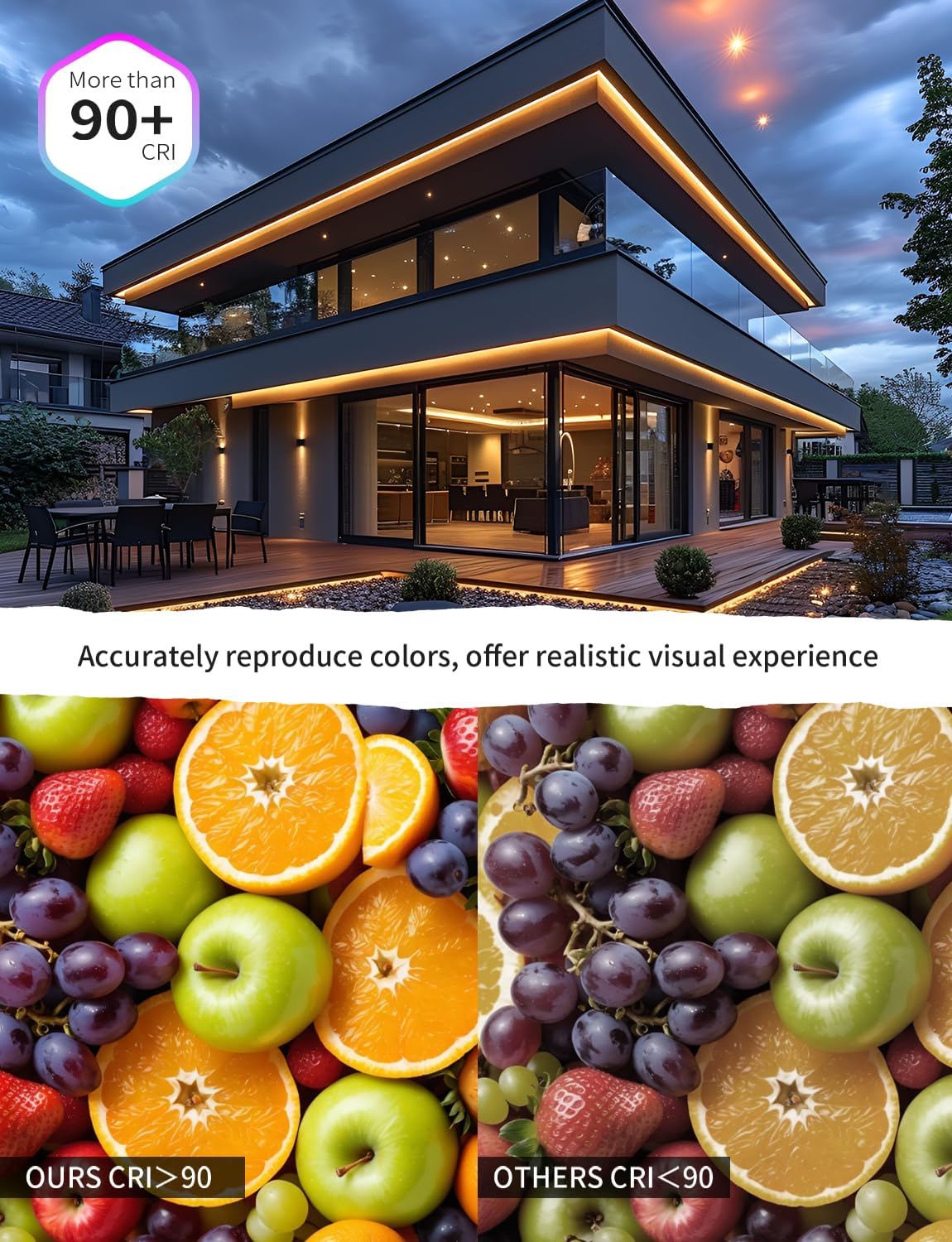 100FT COB LED Strip Lights IP67 Waterproof, 30M, Flexible 24V, Remote & App Control, Dimmable,3000K Warm White Outdoor&Indoor Led Tap Lighting for Patio & Christmas Home Decor (2 Rolls) - Image 4