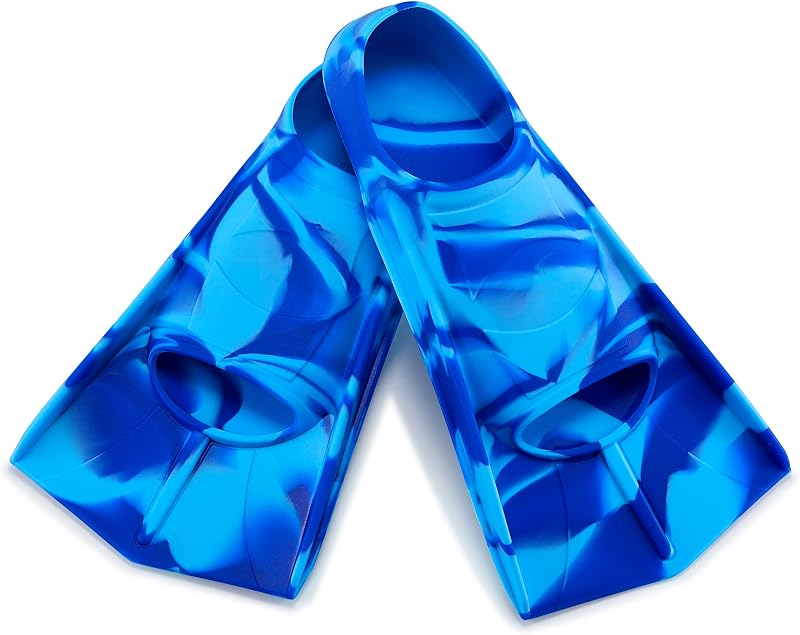 Kids Short Swim Fins, Lap Training Flippers for Pool Youth Beginners