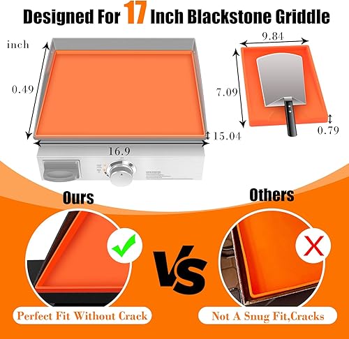 Miniatura 2 de Alfombrilla de silicona de 36 pulgadas y espátula para parrilla Blackstone de 36 pulgadas, cubierta de silicona de grado alimenticio para