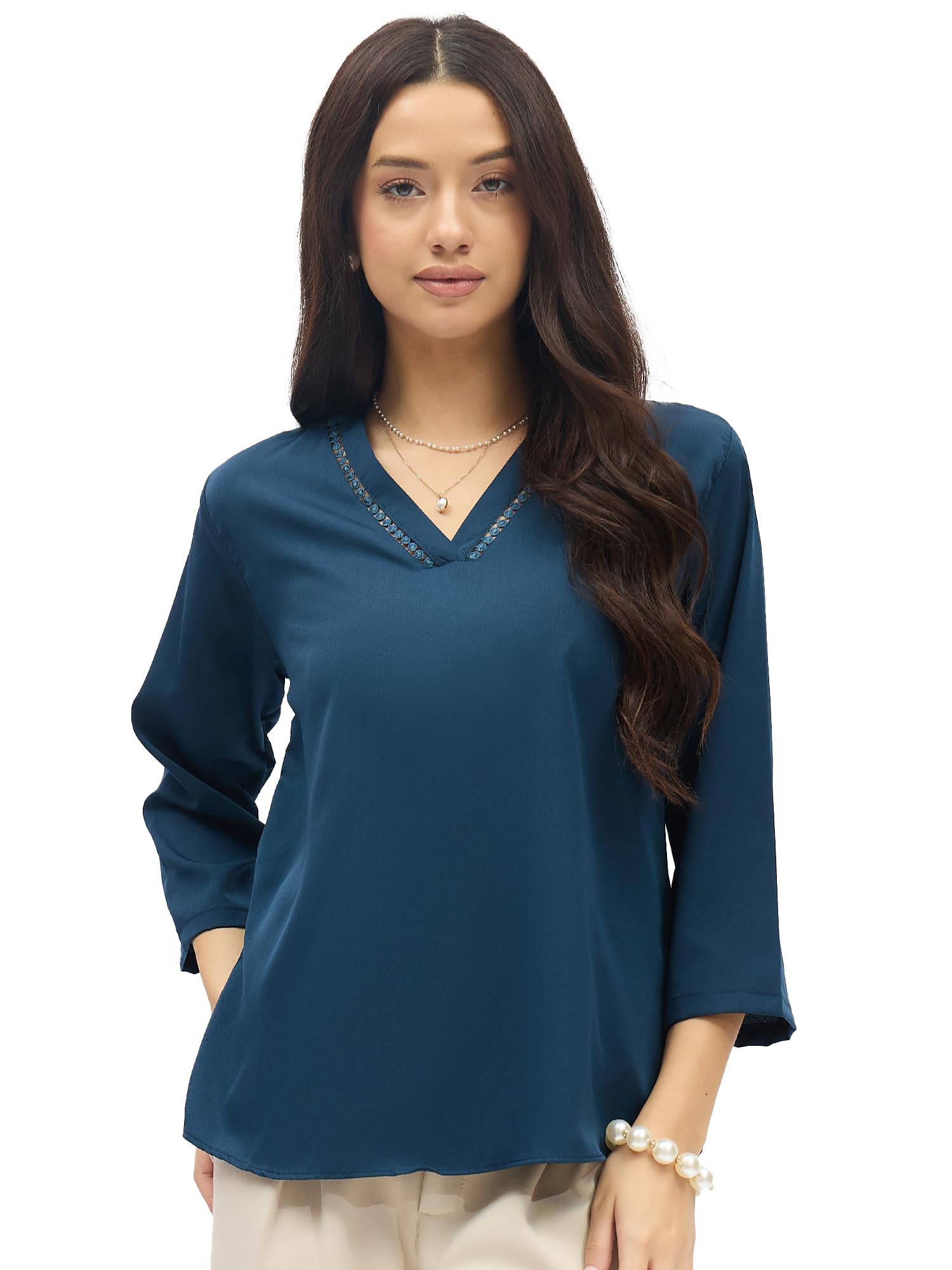 Solid Top – Stylish Ethnic & Western Tops for Women – Summer Travel Wear, Trendy Tops for Jeans, Lightweight, Comfortable & Casual