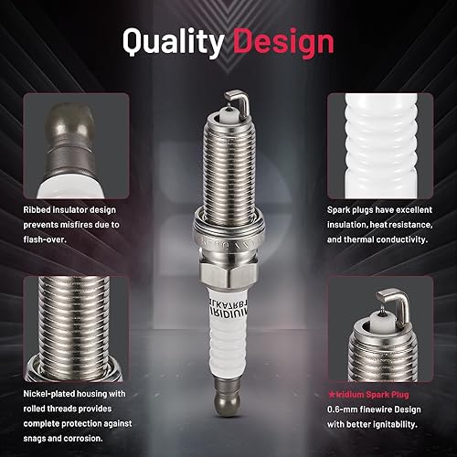 Miniatura 3 de BDFHYK Juego de 4 bujías de iridio compatibles con Lexus CT200h Nissan Frontier Sentra Scion iQ xD Toyota, 1.3L 1.8L 2.0L 2.4L 2.5L L4 Reemplazo del