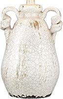Vista 5 de Regency Hill Sofia - Juego de 2 lámparas de mesa rústicas rústicas de 22 pulgadas de alto, con asas de cerámica esmaltada de marfil agrietado, tarro