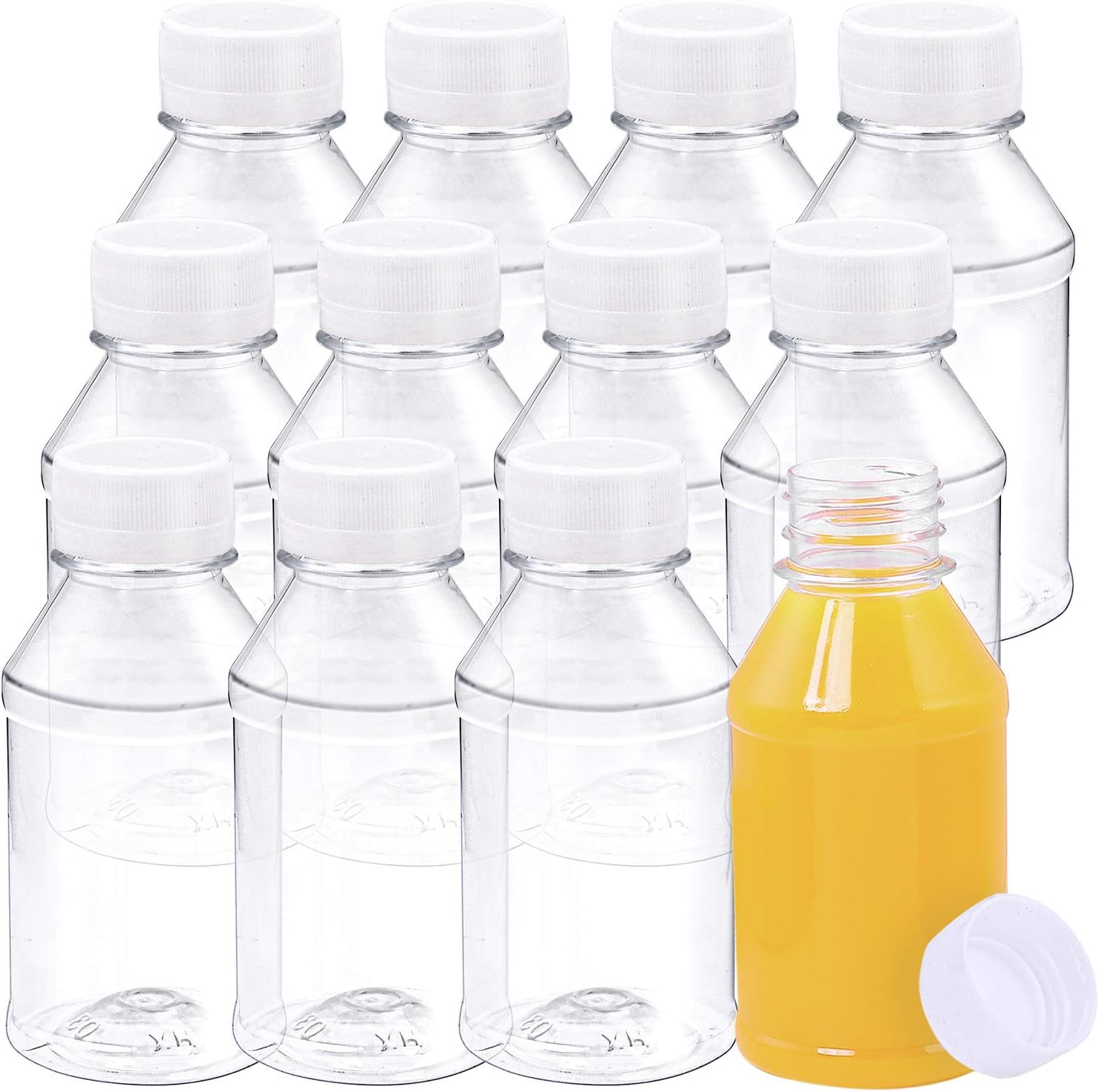 ANECO 12 Pack 4 Ounce Empty Plastic Juice Bottles Reusable Drink