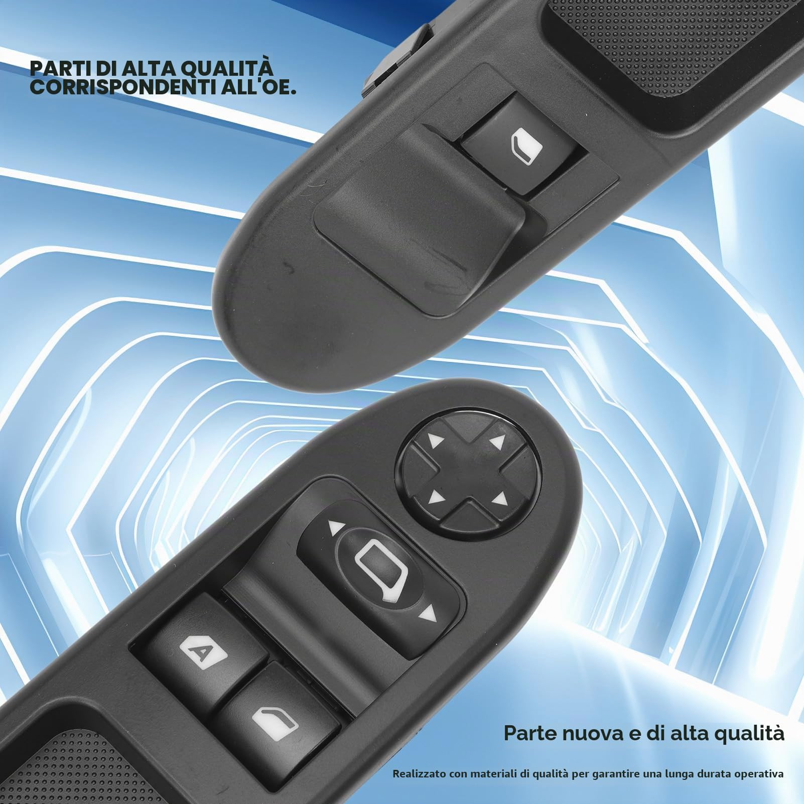 Pulsantiera Alzacristalli compatibili con Peugeot 207 Citroen c3 6554.QC 6490HQ 6554HJ 6 Pins 2 pezzi