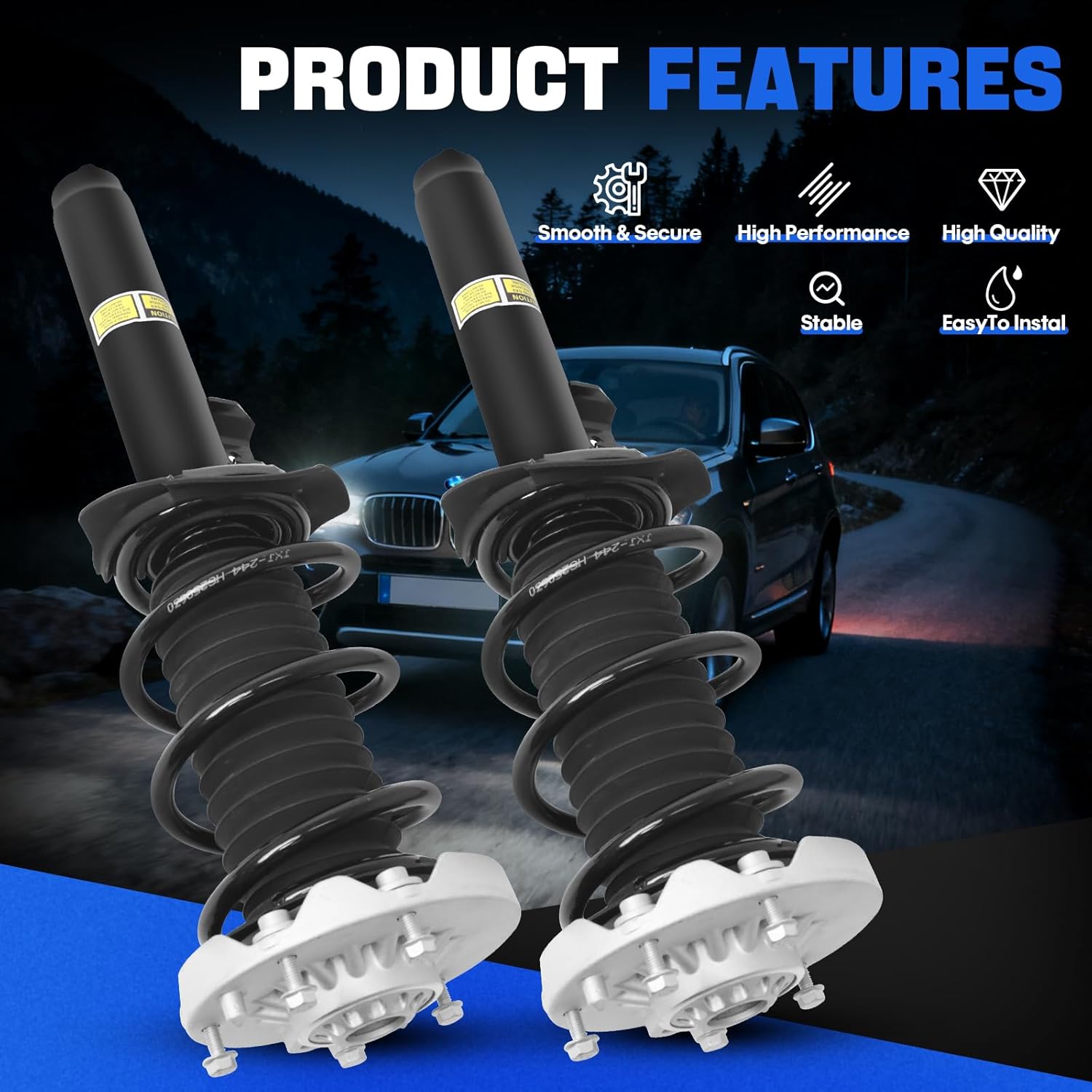 31316861671 2PCS Front Shock Absorber Struts Assembly Fit For 2016-2022 BMW X1 F48 sDrive xDrive28i Replaces 31306886755 31316882849