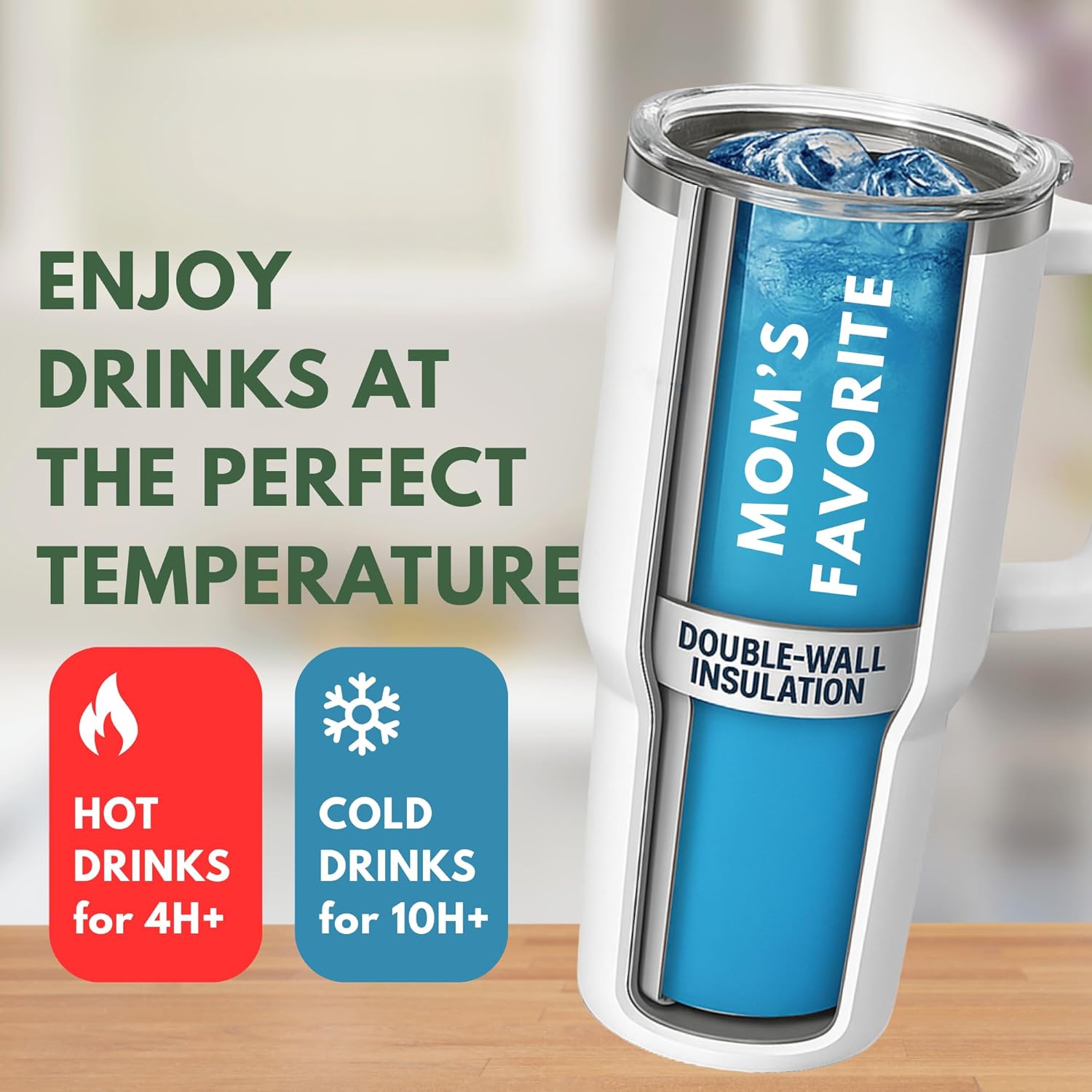 Valentine Gifts For Mom - Mama Bear Tumbler With Handle 40oz - Mama Tumbler, Mommy Gifts from Daughter, Momma Gift, Mommy Coffee Mug, Mom Cup, Momma Bear Birthday Present, Mothers Day Gift Tumblers - Image 5