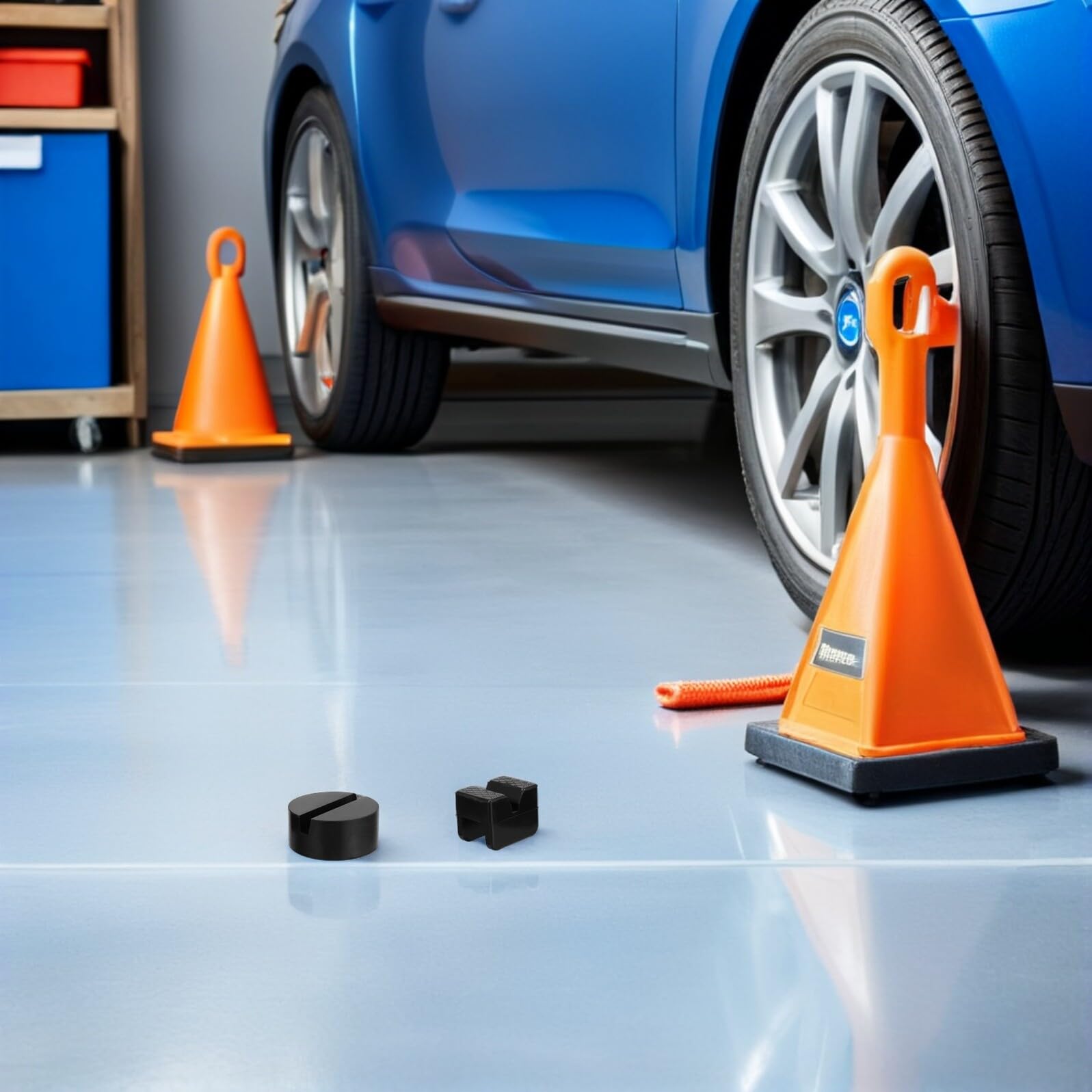 SOIMISS 6 Pezzi Pad in Gomma Antiscivolo per Sollevatore Auto con Scanalatura Supporto Elastico Ammortizzante per Protezione Pinch Weld per Officine e Uso Domestico