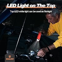 Vista 3 de Paquete de 2 varitas de tráfico, varita de control de tráfico de 16 pulgadas con LED blanco en la parte superior, bastón de señal de seguridad