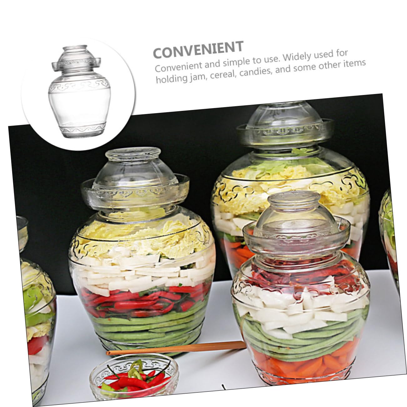 NOLITOY 2,5l Glas Fermentierglas für Gurken und Sauerkraut mit Praktischem Deckel zur Lebensmittelkonservierung und Frischeerhaltung im Haushalt