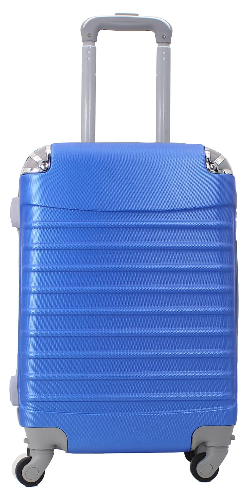 Desconocido Maleta de Cabina 20x35x55cm con Esquinas Plateadas (Azul electrico)