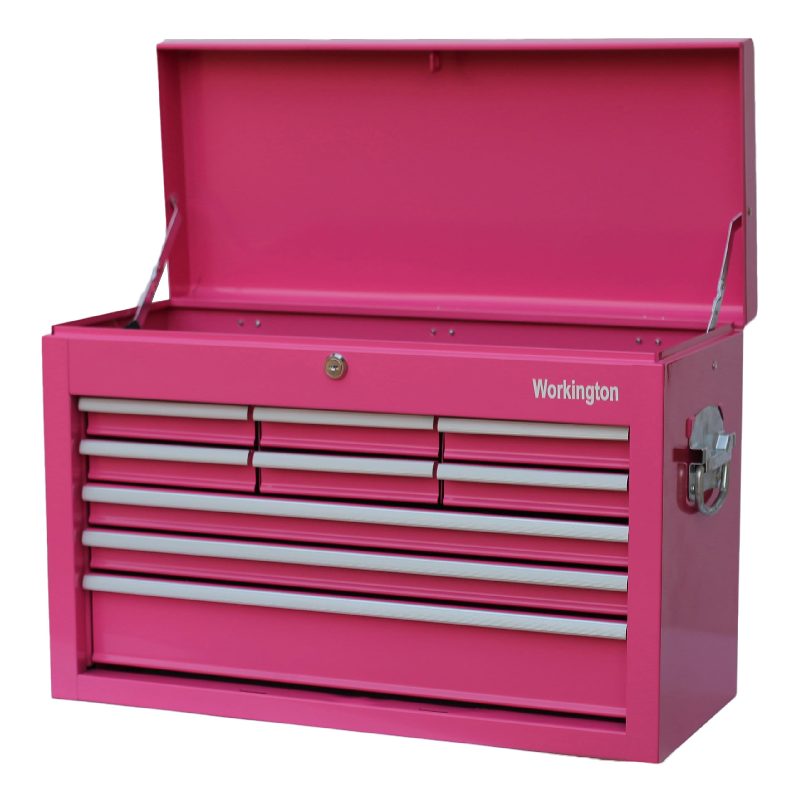 Workington Portable Metal Tool Chest with 9 Drawers, 24" 9-Drawer Tool Chest Cabinet with Ball Bearing Drawer Slides, Steel Tool Storage Box Organizer