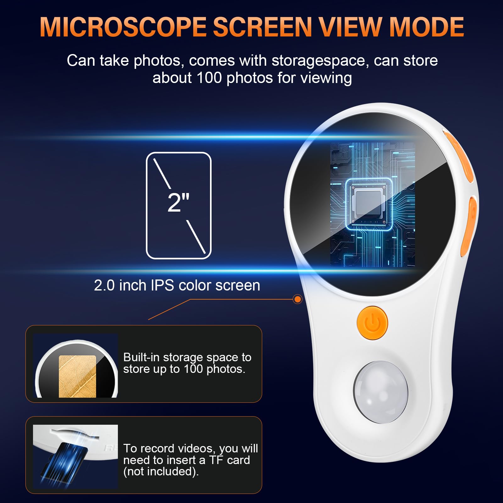 Aezzybe Microscope for Kids Handheld Digital Microscope, Professional Observation 500x Magnifier, 200w Pixel High-Definition - Image 3