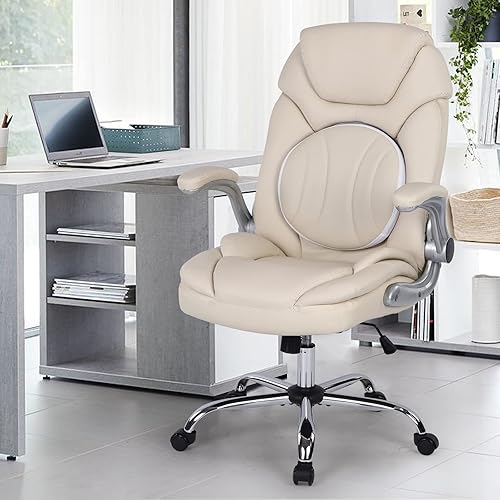 Miniatura 2 de Sillas de oficina ejecutivas modernas con soporte lumbar, silla de gestión mecedora de 90 a 120 grados, cuero sintético ergonómico, sillas de
