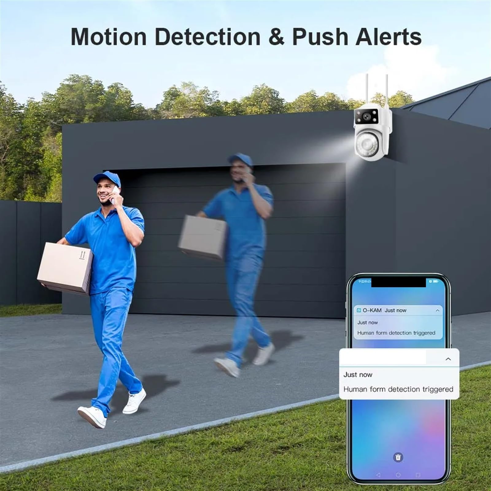 Kamera bezpieczeństwa zewnętrzna, Kamera IP 8MP 4K podwójny obiektyw AI śledzenie 5G kamera monitoringu wi-fi inteligentna ochrona kamera CCTV zewnętrzne kamery monitorujące PTZ Kamera bezpieczeństwa