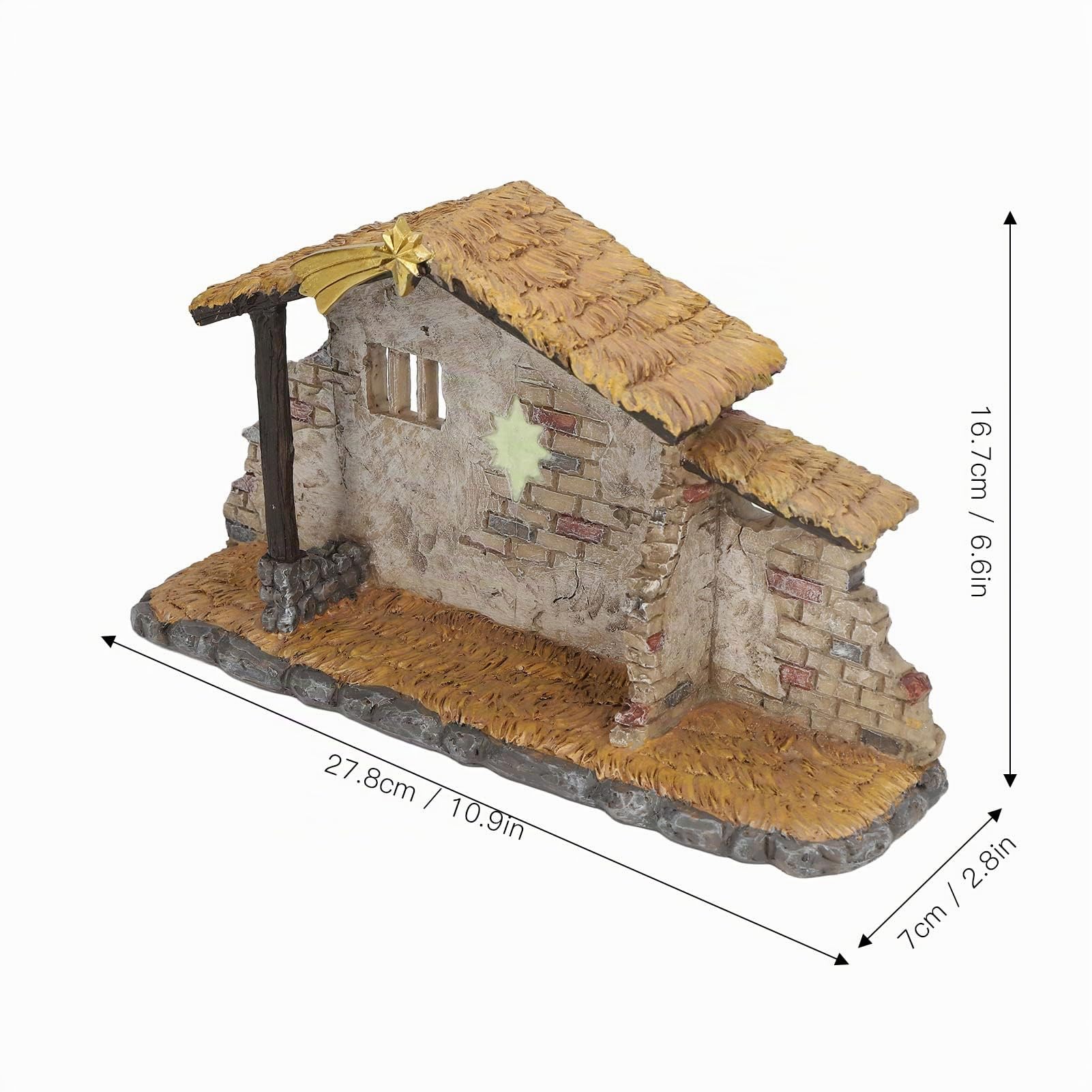 Weihnachtskrippen-Set, detaillierte, lebensechte Weihnachtskrippe, Schuppenstatue, Tischdekoration, Weihnachtsdekoration