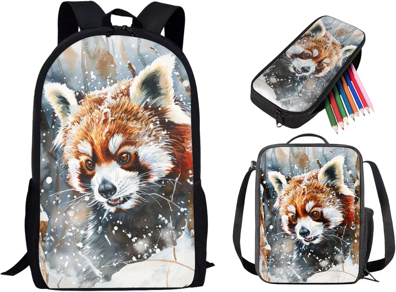 Butterfly Printed Kids Backpack for Boys, Preschool Elementary School Bag Set with Lunch Holder and Pencil Box, 3 Pcs Boys Backpack Set with Lunch Box Pencil Case, Purple