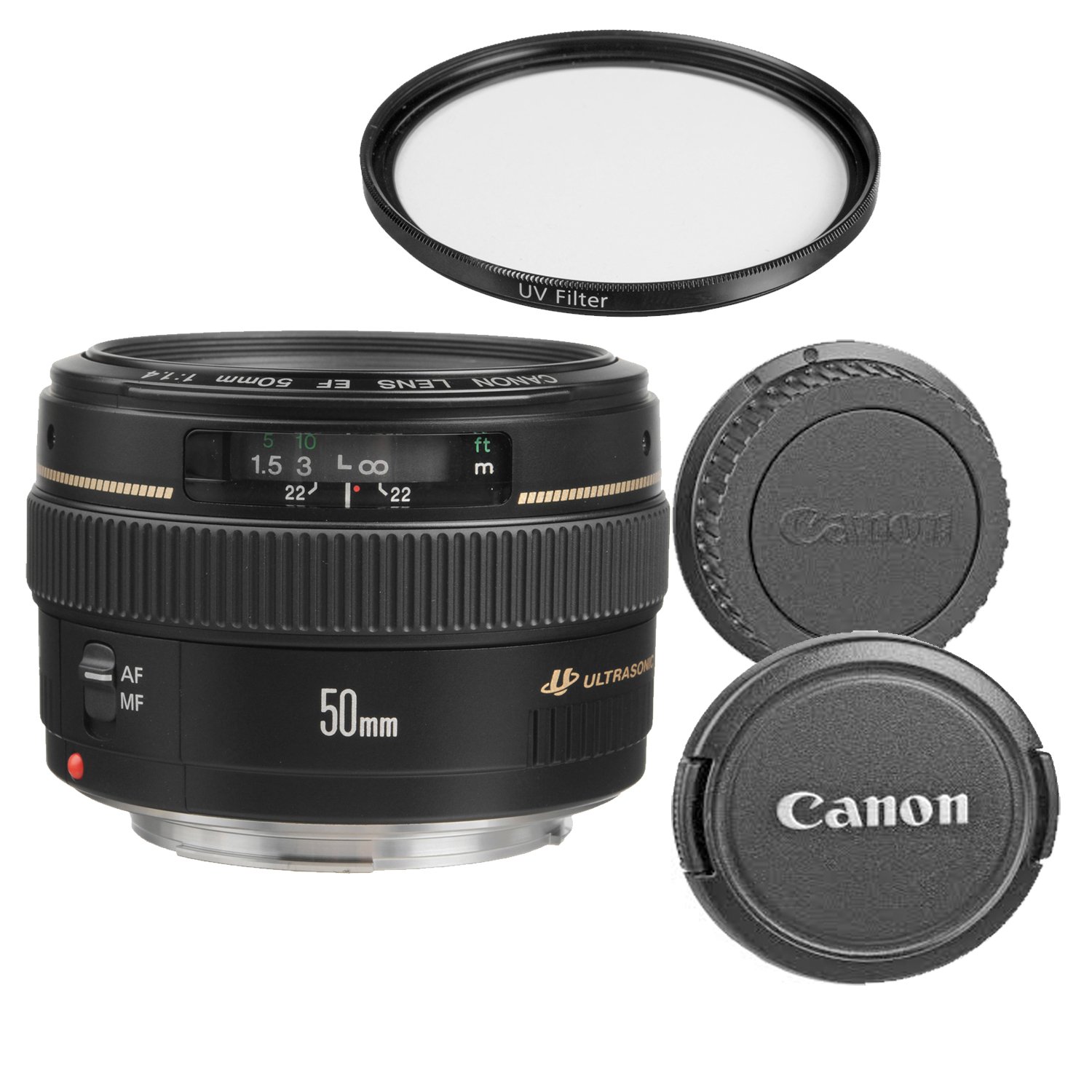 極美品 Canon EF 50mm F1.4 USM フード＆プロテクター付 Amazon.com 