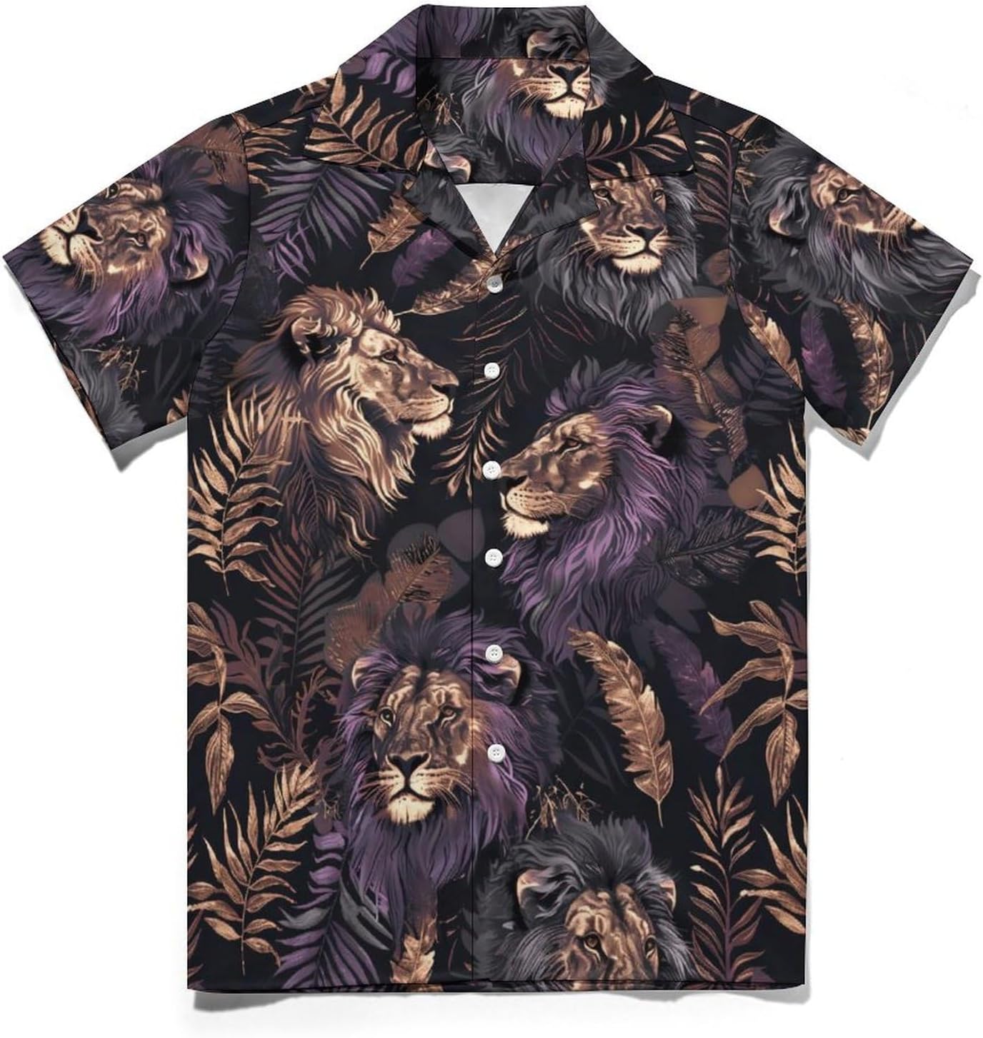 Men's Casual Animal Graphic Button Down Shirts Beach Shirt Hawaiian Tropical Floral Shirts Short Sleeve - Image 3