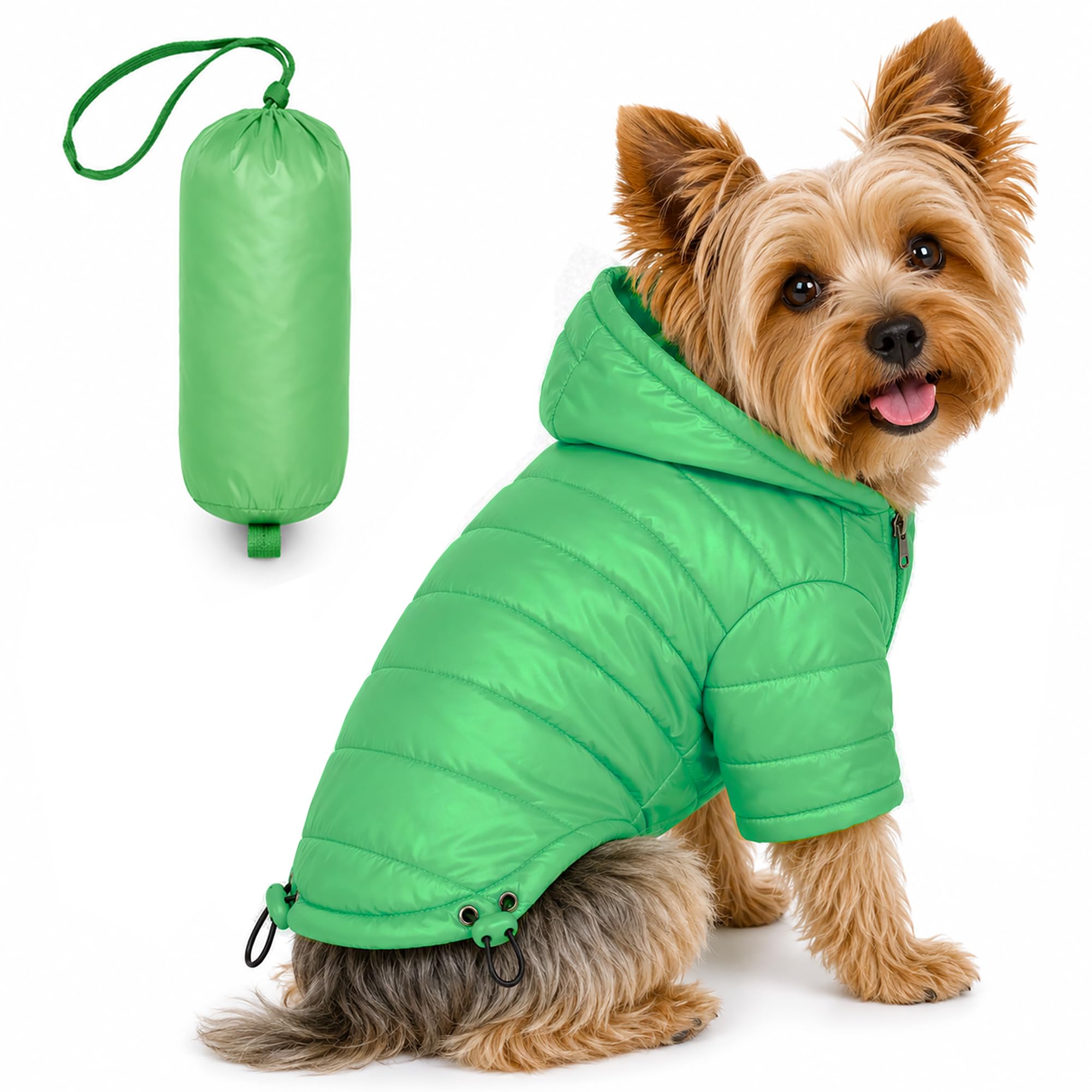 Pet Life ® Sporty Avalanche Lightweight Adjustable Folding Fall and Winter Dog Coat Jacket with Concealed Zippered Pop-Out Hood