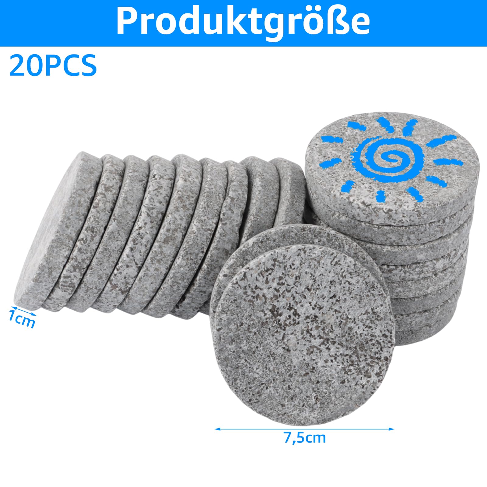 20 stuks 7,5 cm platte stenen om te beschilderen, grote kiezelstenen, schilderwerk, rokschilderstenen voor kunst en handwerk, platte steen voor het schilderen (grijs