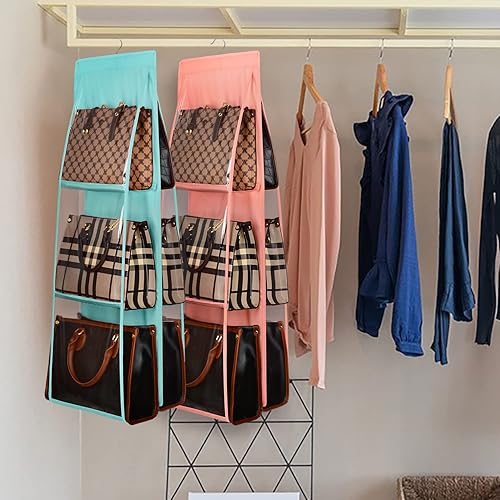 Miniatura 2 de Lirex Organizador colgante de bolso mediano y grande, 6 bolsillos, organizador plegable para colgar bolsos, tela Oxford, colgador de almacenamiento,