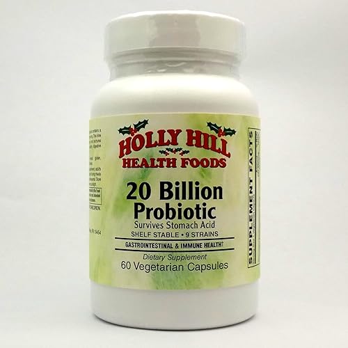 Holly Hill Health Foods Probiótico de 20 mil millones de UFC, 60 cápsulas vegetarianas