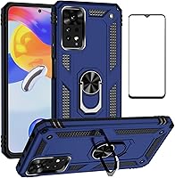 Vista 25 de Funda para Xiaomi Redmi Note 11 Pro con protector de pantalla, función atril de protección resistente de doble capa a prueba de golpes, funda Verde