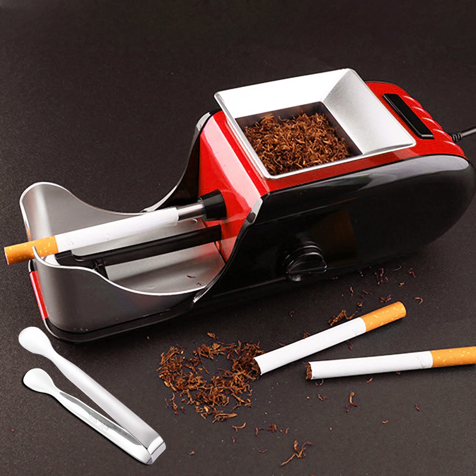 Máquina de llenado de cigarrillos, máquina de llenado de cigarrillos, máquina de llenado eléctrica para cigarrillos, accesorios para fumar con cepillo de limpieza y pinzas