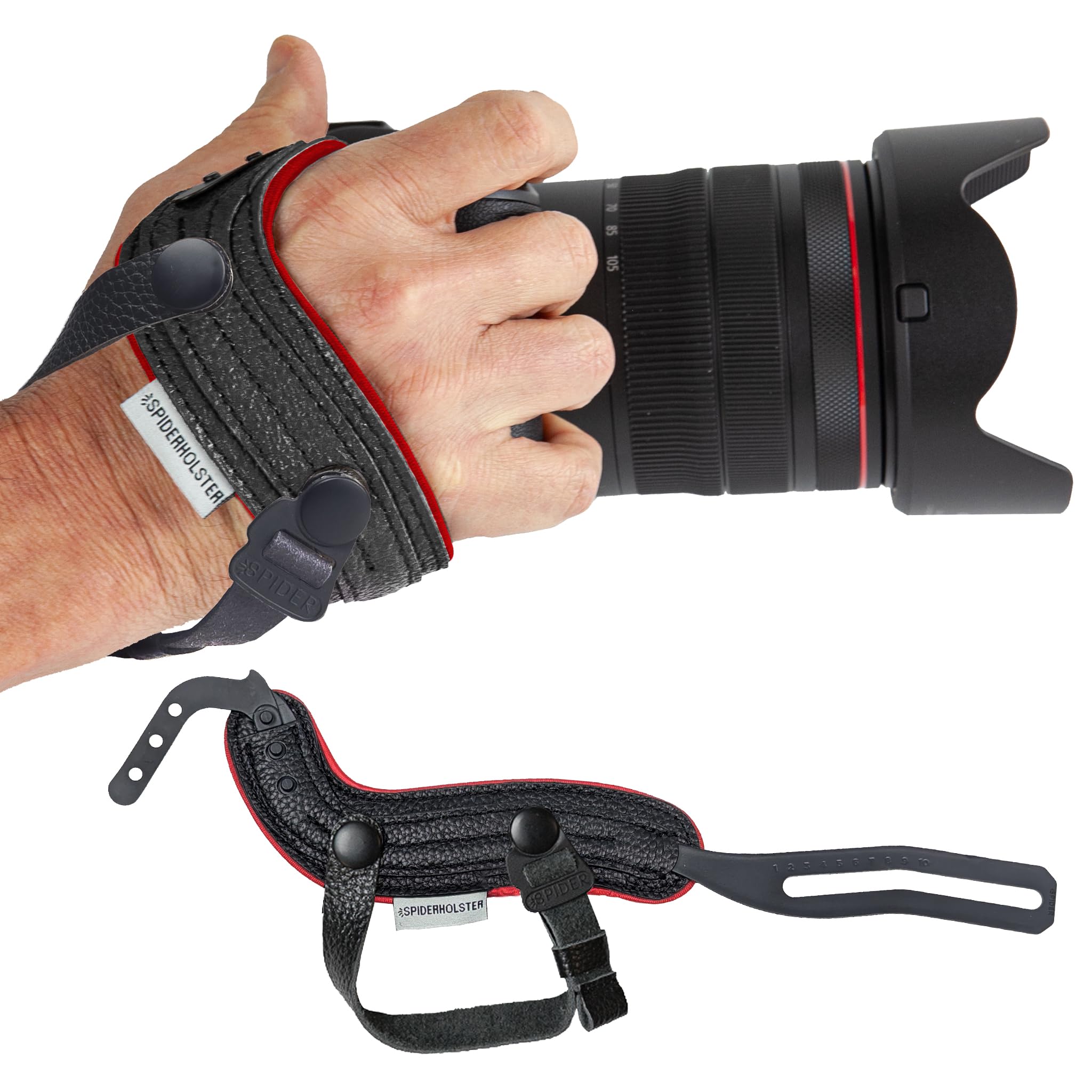 Spider Holster Spiderpro Hand Strap V2 And Trim Black/Red Spdr074