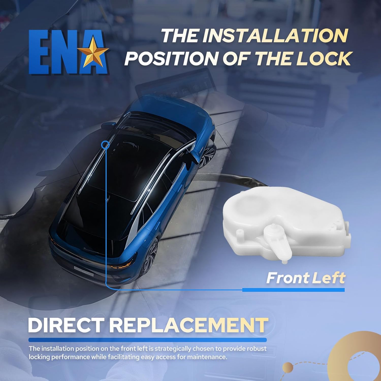 ENA Front Left Driver Side Door Latch Lock Actuator Compatible with Honda CR-V Prelude 1997 1998 1999 2000 2001 V6 2.0L 2.2L for 72155-S03-J11 72155S03J11 746-303 DLA367 8D1191 SM1445