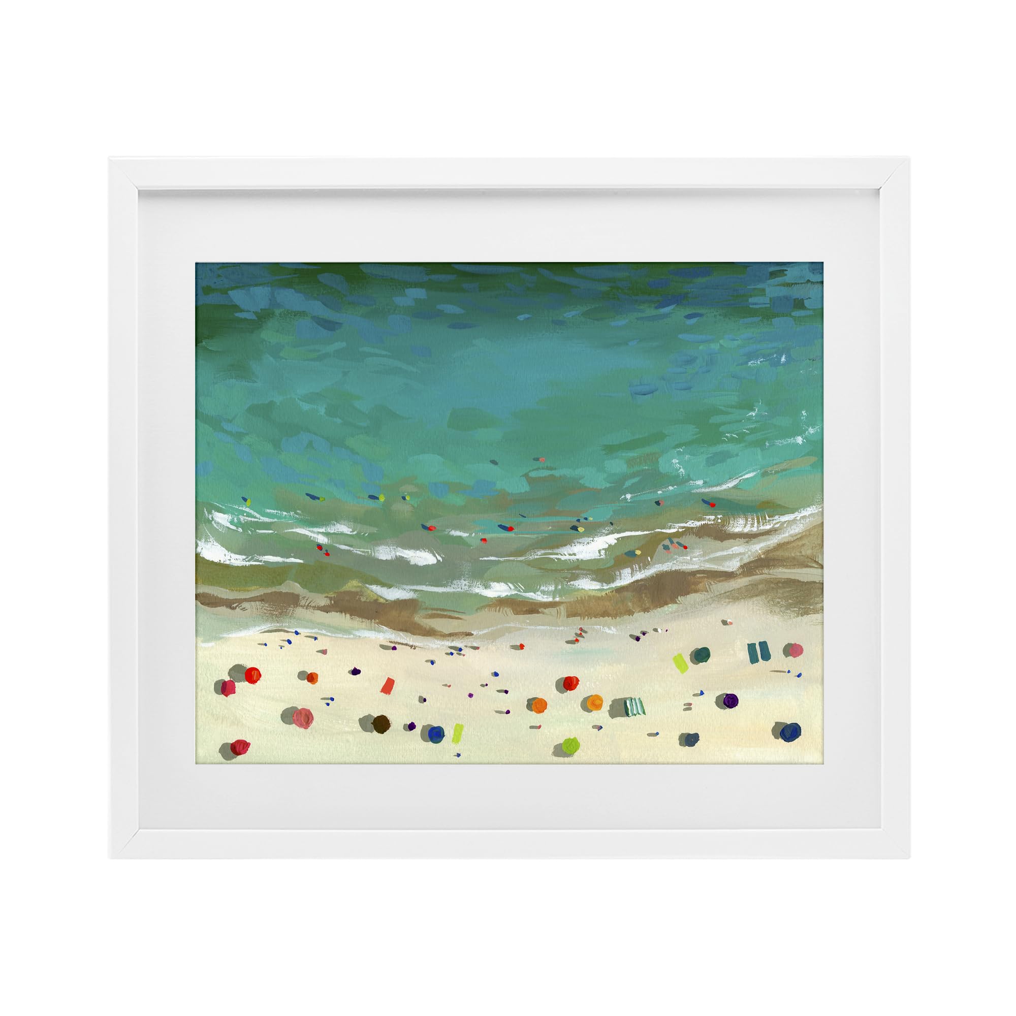 'Aerial Turquoise Shoreline'| Framed Print Under Glass