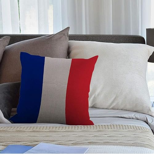 Miniatura 4 de HGOD DESIGNS Funda de almohada con bandera de Francia, bandera patriótica de Europa, bandera francesa, azul, blanco, rojo, fundas de almohada