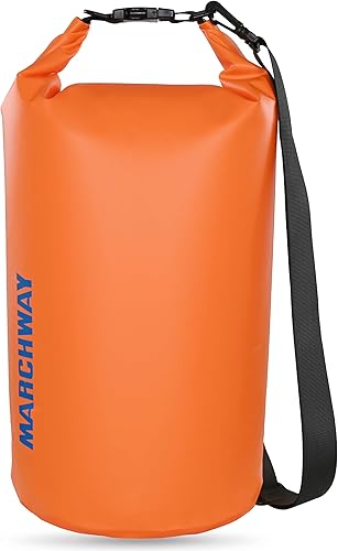 Vista 26 de MARCHWAY - Bolso seco flotante e impermeable 1.32/2.64/5.28/7.93/10.57 galones, parte superior enrollable, mantiene secos equipos de kayak rafting