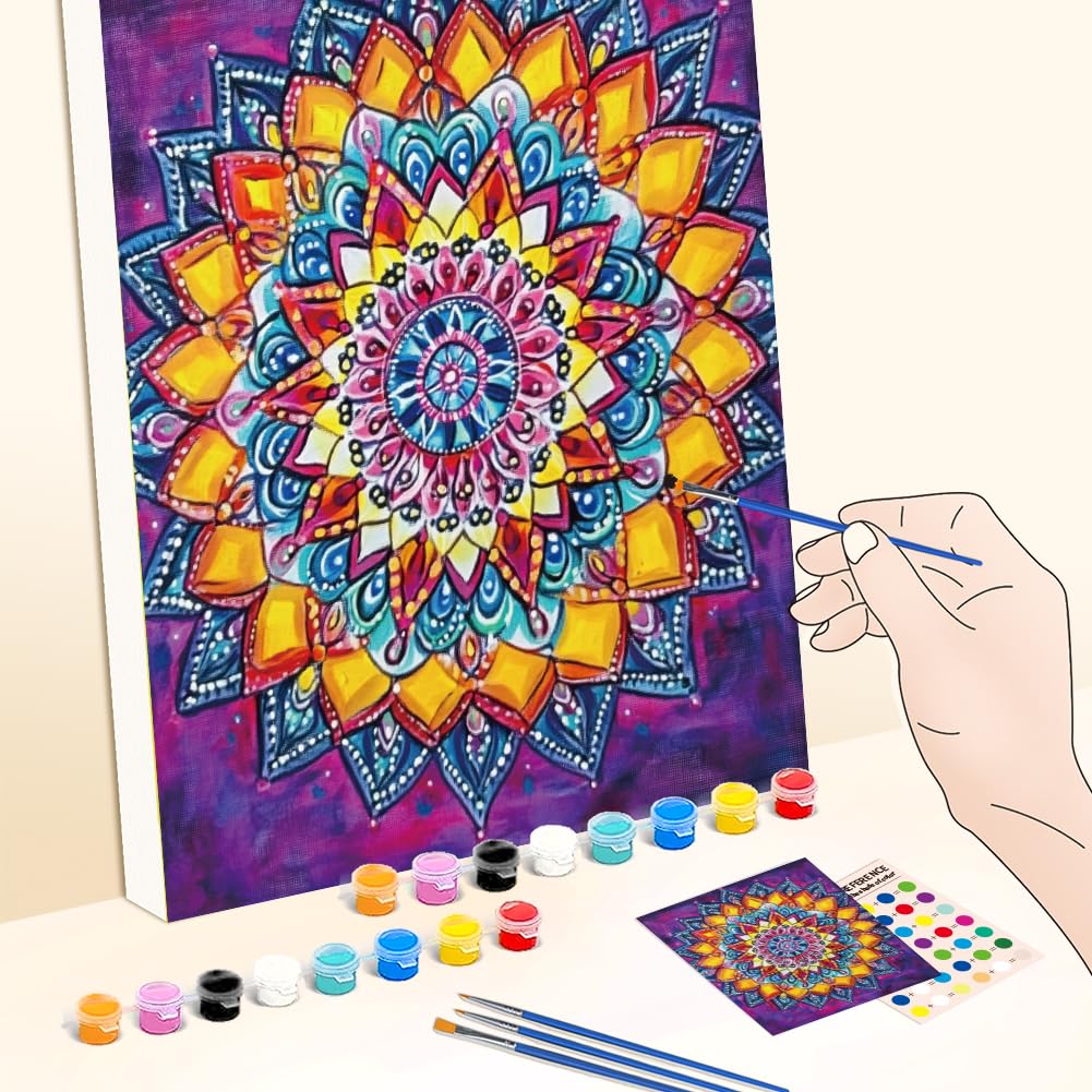 WEBEEDY 2 Pack Voorgetekende Canvas Koppels Verf Party Kits Sip en