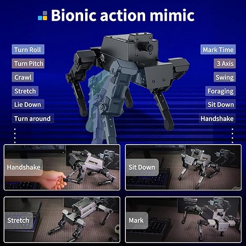 Vista 4 de Yahboom Raspberry Pi 4B Adultos AI Smart Robot Dog Python Programable 12 Articulaciones Biónico Perro Mecánico DOGZILLA Reconocimiento