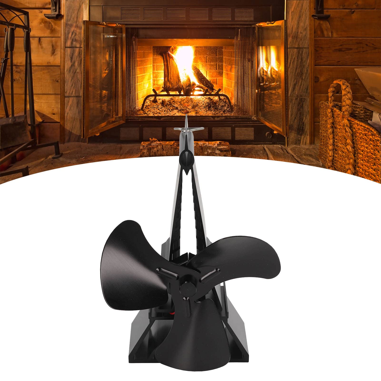 Ventilatore per stufa a legna Ventilatore termoelettrico a basso rumore ecologico alimentato a calore a 3 pale per camino