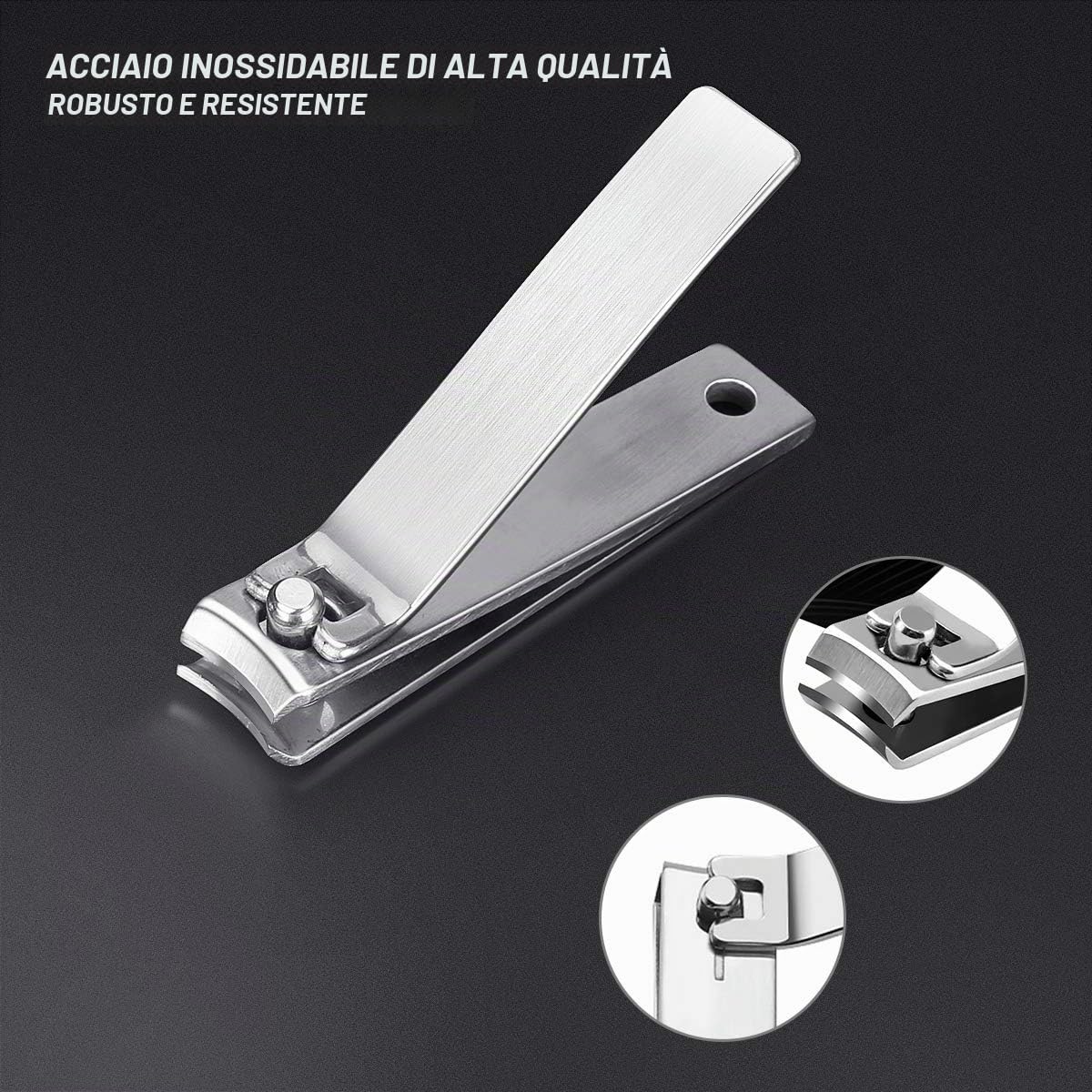 Set manicure, CestMall 21 pezzi Tagliaunghie Kit pedicure Kit manicure professionale in acciaio inossidabile per uomo Donna Strumenti per la cura delle unghie Kit da toeletta da viaggio per la casa