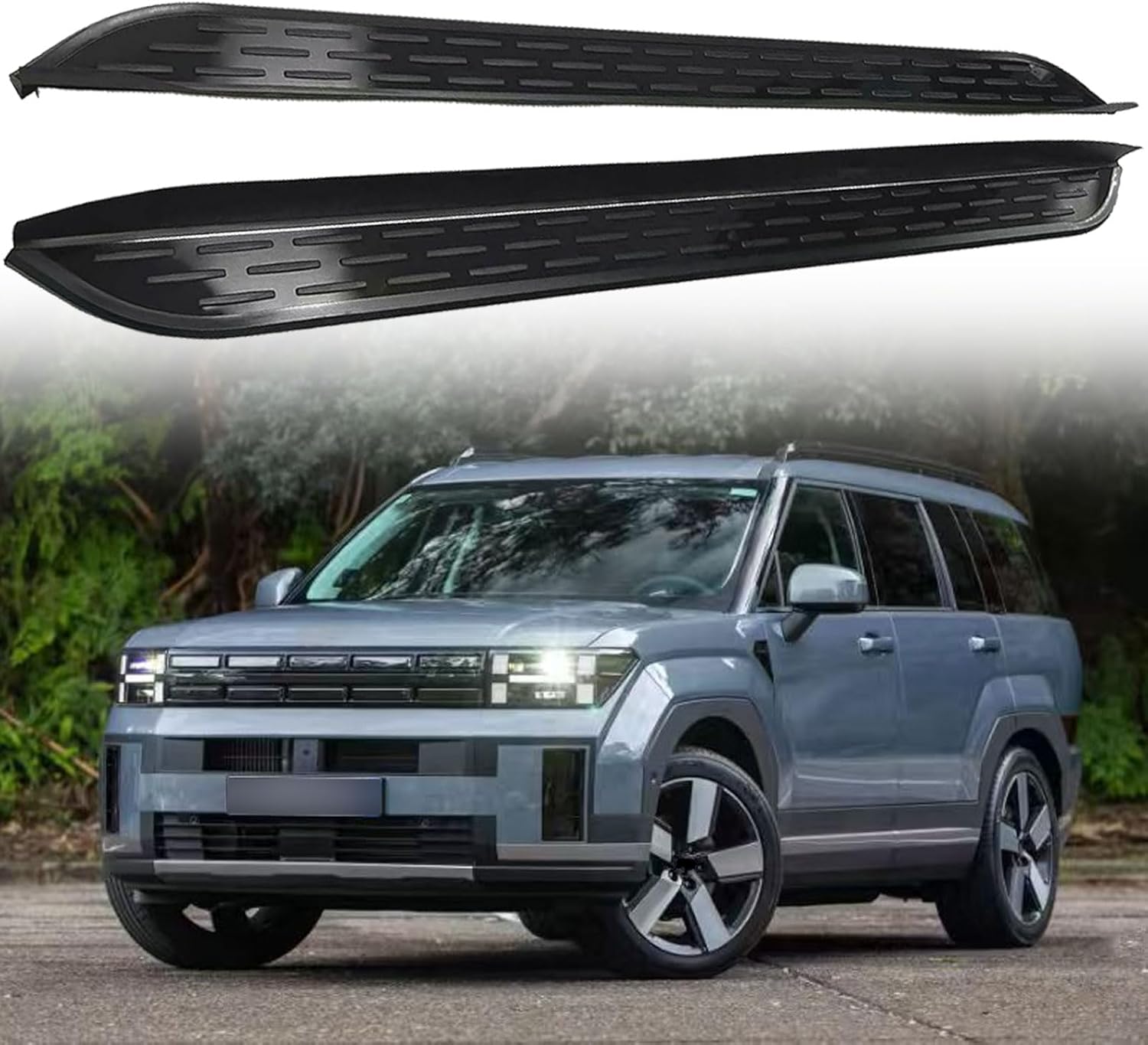 Running Board Compatible with Hyundai Santa Fe 2024 2025 2026 Aluminum Side Steps Running Boards Nerf Bar Pedal with Brackets 2PCS