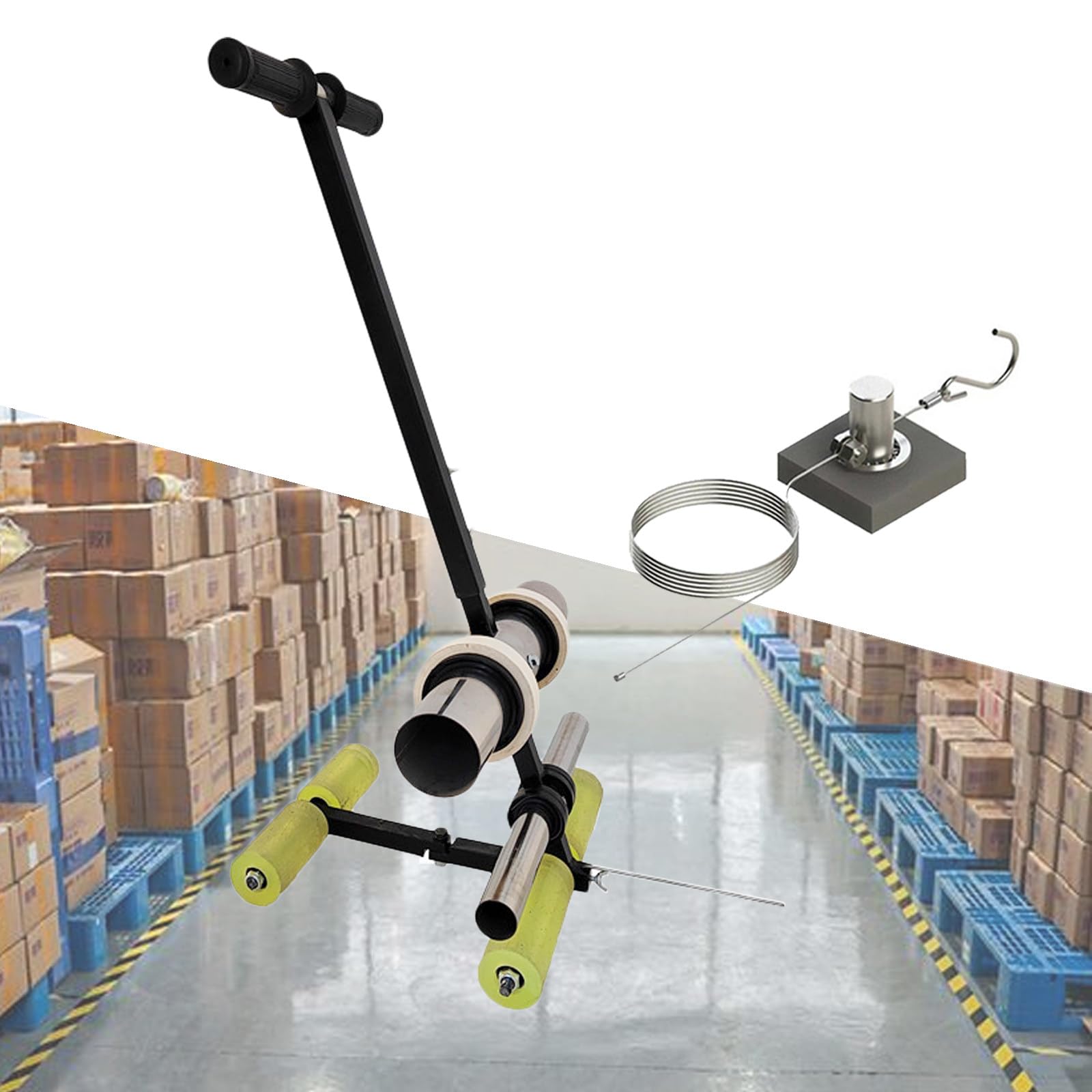 asdchZen Floor Tape Applicator Ideal For Floor Marking Aisles Tape Pasting Machine Warehouse,Playground,Sports Counrt W/Drawing Circle Kit,