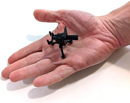 Miniatura 3 de Minigun personalizado con ametralladora de montaje en trípode diseñada para minifiguras de ladrillo