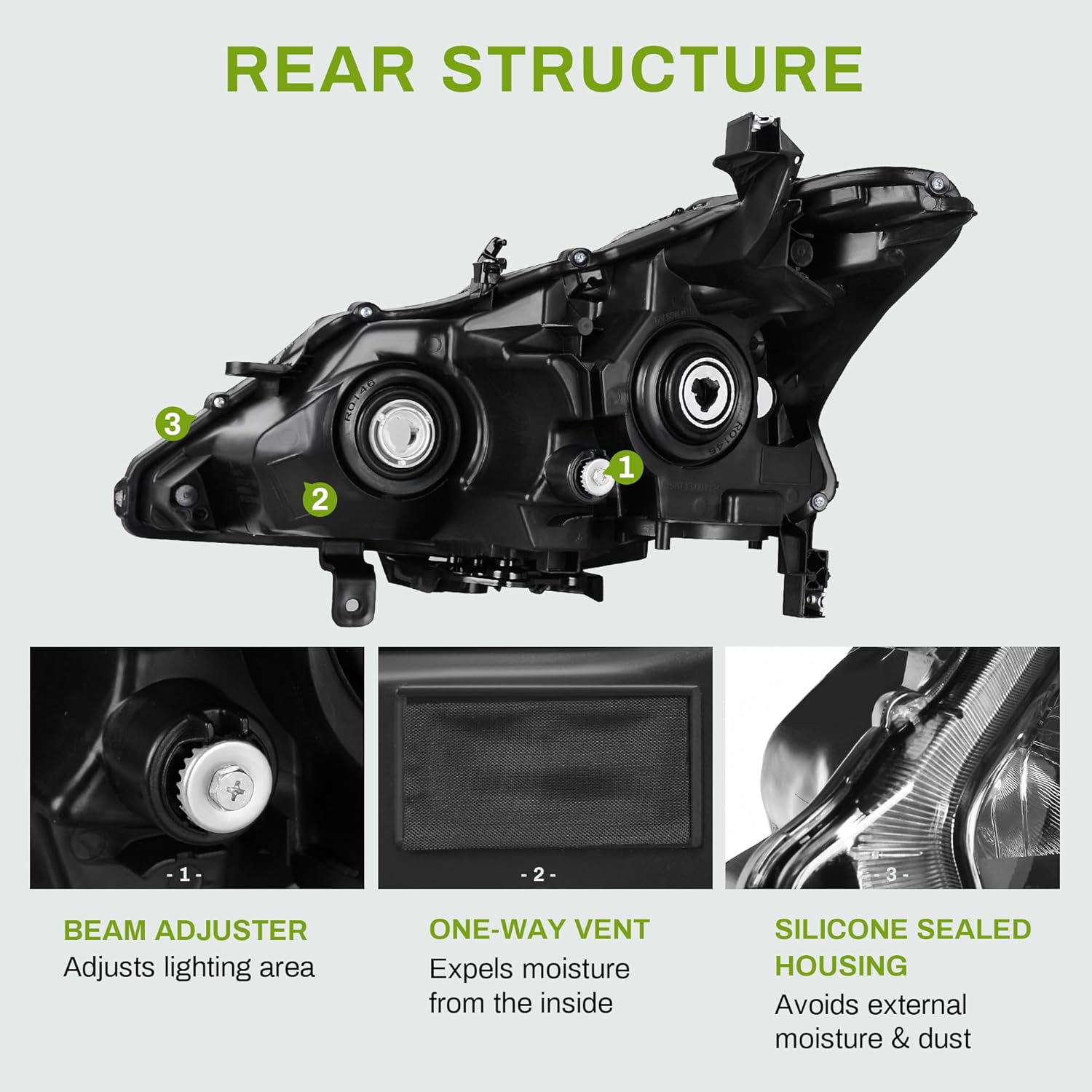 AUTOSAVER88 Headlight Assembly Compatible with 2013 2014 2015 Altima 4-Door Sedan 13 14 15 Altima Base/S/SL/SV Projector Headlamp Direct Replacement Chrome Housing Amber Reflector Left + Right