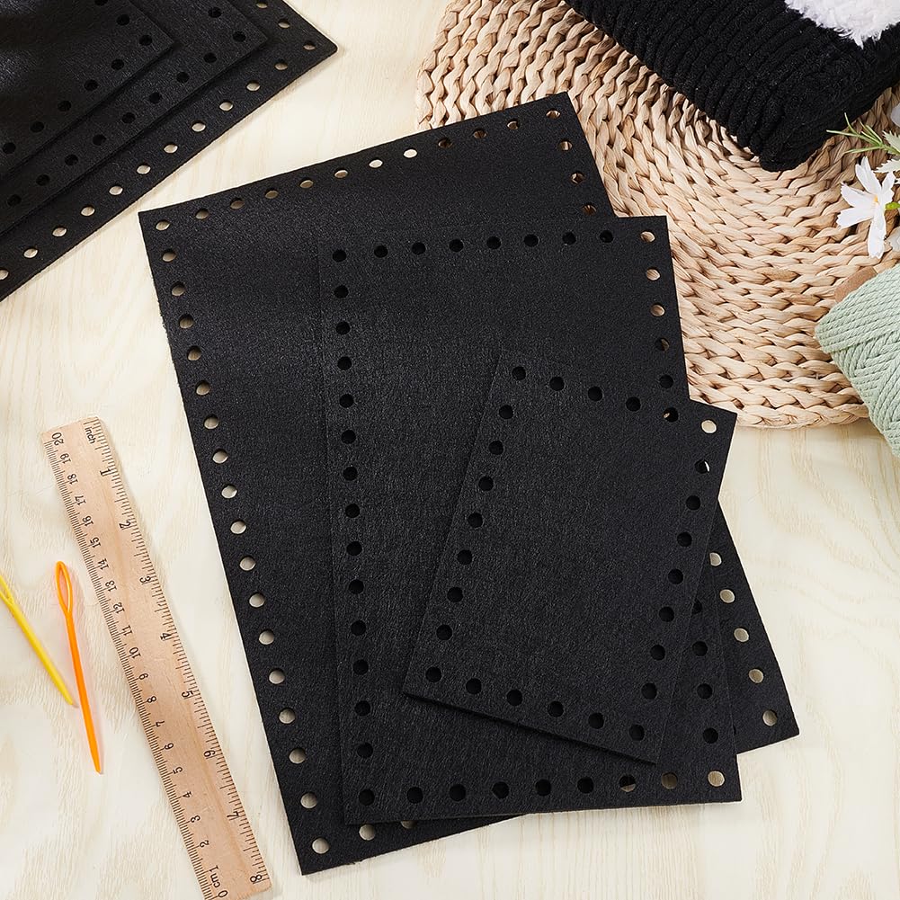 6 Fonds De Sac En Feutre Pour Crochet - 3 Tailles (15, 25, 30cm) Avec Trous Prédécoupés - 9