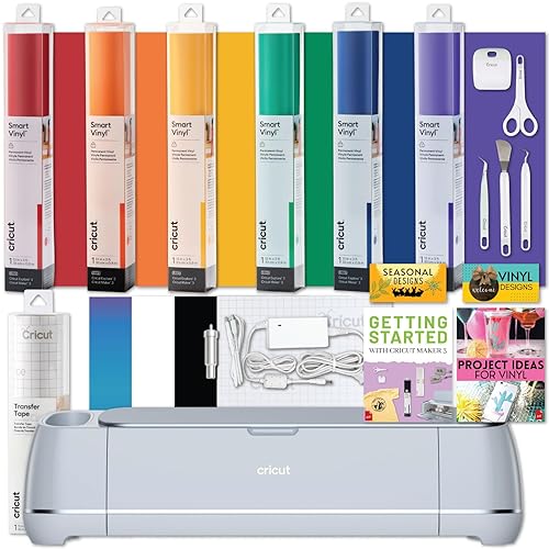 Cricut Maker - Paquete de 3 máquinas kit de herramientas básicas cinta de transferencia vinilo de arco iris permanente inteligente corte sin disponible en Yaxa Colombia