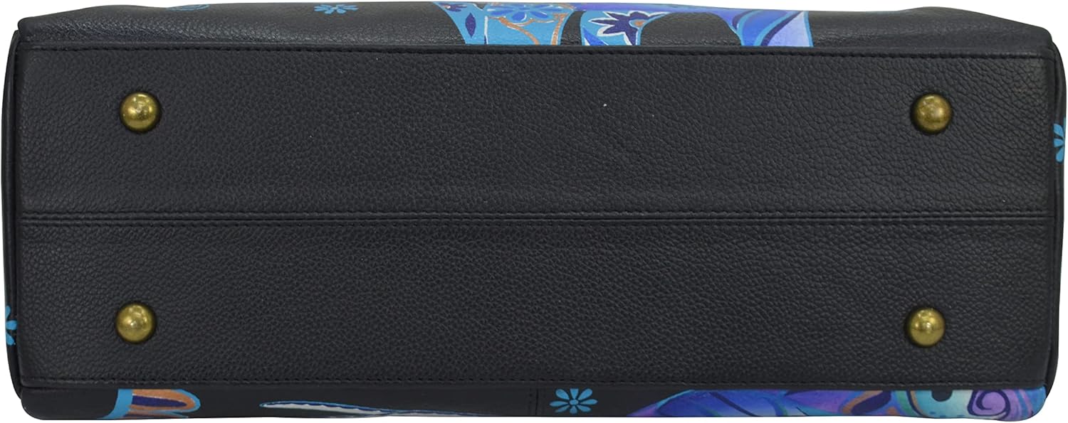 Anna by Anuschka womens Women's Hand-painted Genuine Leather Wide Organizer Satchel | Anna, by Anuschka, Hand-Painted, Wide - Image 7